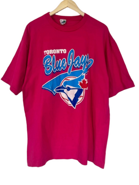 Vintage 1992 Toronto Blue Jays MLB Pink Single Stitch Short Sleeve Oversized Tee